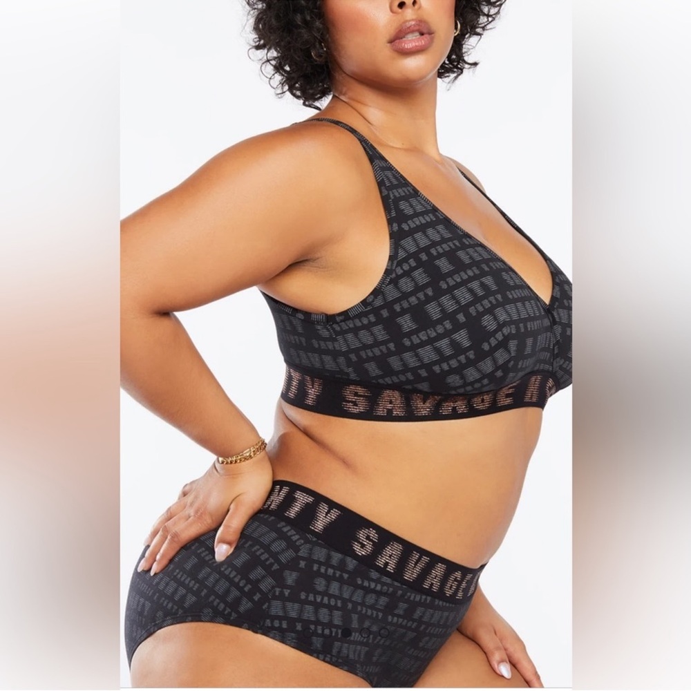 Savage X Fenty Forever Savage Crossover Cotton Bralette Black 3X - Picture 9 of 11